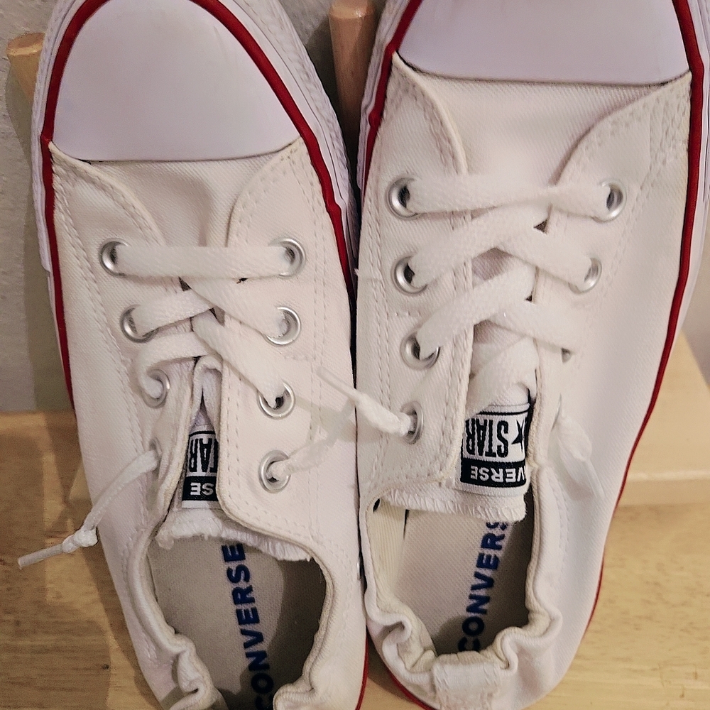 Converse Kids White and Red Sneakers